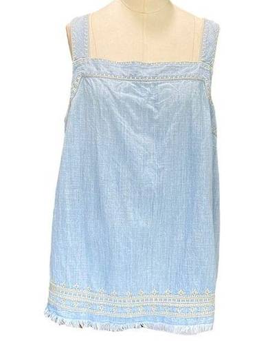 J.Jill  Denim Sleeveless Tunic Top Tank Womens Size medium Blue Chambray