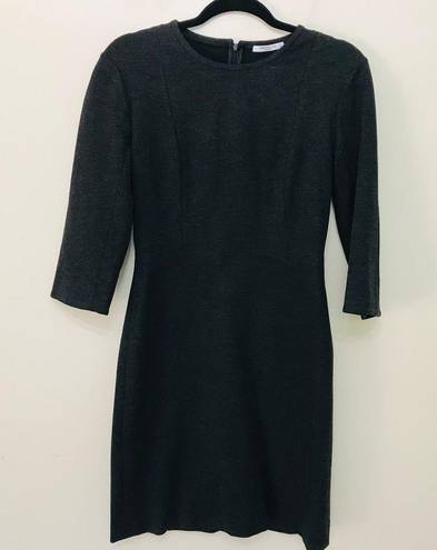 MM.LaFleur M.M. LaFleur Lena Charcoal Gray Mini Dress Textured Ponte Women's Size 6