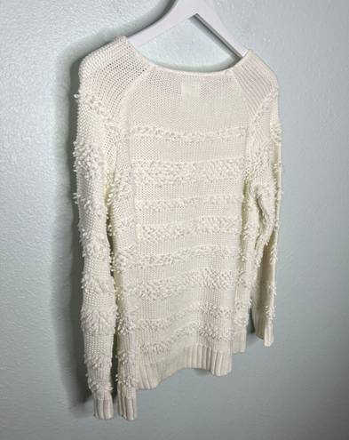 Lou & grey Cream Loop Stitched Striped Knit Sweater