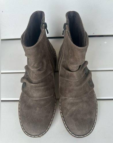blowfish  Malibu Cozy Up Vegan Zip Up Velour Lined Grunge Ankle Booties Boots 8.5