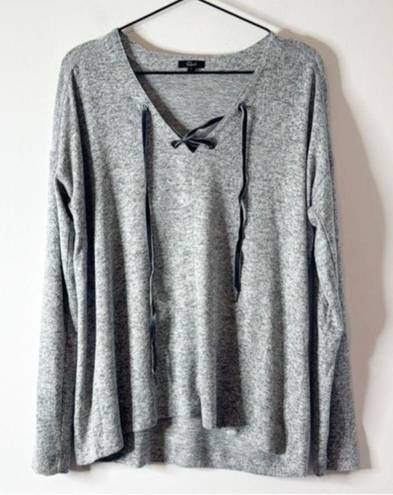 Rails  Leigh lace up grey sweater medium oversized