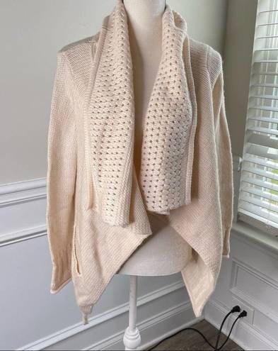 Michael Kors  cream waterfalls open sweater cardigan size medium