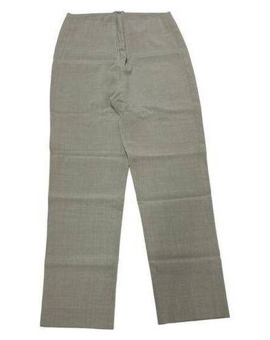 DKNY  Pants Womens 2 Tan Grey Straight Slim Leg Ponte Zip Back Petite Dress Wool