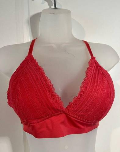 Marilyn Monroe  Collection Bra Size Large Coral Red PolyestSpandex Lace Smoothing