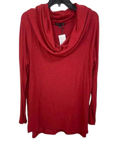 Mulberry Gibsonlook Convertible Neckline Cozy Fleece Sweater  Wine Medium NEW