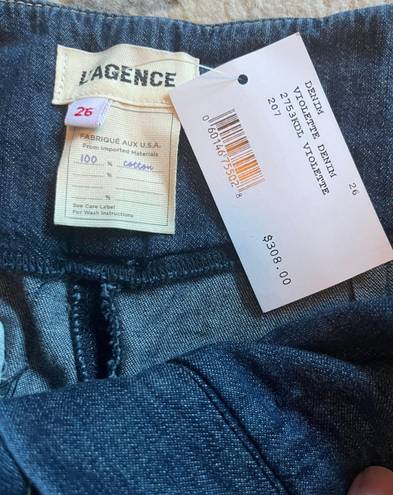 L'AGENCE Violette Denim Paperbag Pants NWT