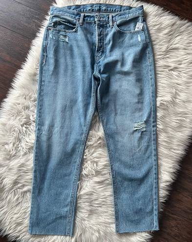 Old Navy Sky-Hi Straight Raw Hem Jeans