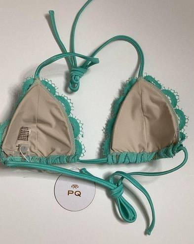 PilyQ New. PQ seafoam lace triangle bikini top. Small. Retails $89