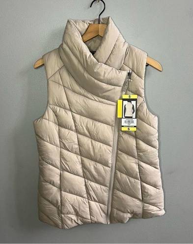 Nicole Miller  Original Vest Quilted Lightweight Size Small Cream Beige NWT