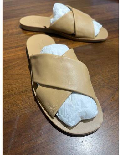 Everlane  The Day Crossover Sandals in Light Taupe 9 New Womens Slides Flats