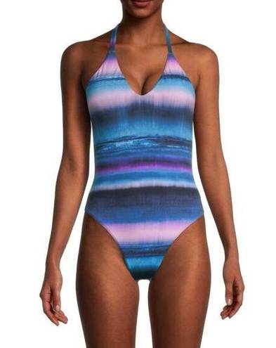 Petal  & SEA BY PQ
Skyline Pink & Blue Striped One Piece Swimsuit Size Large NEW