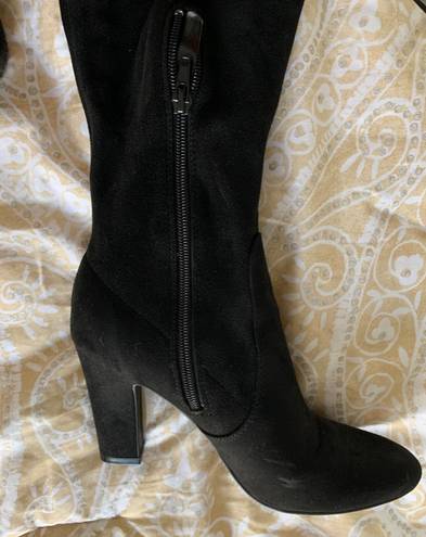 Unisa Knee High Black High Heels Boots