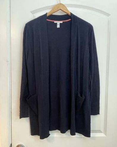 Isaac Mizrahi  Live Navy Open Front Cardigan Sweater, Size Medium
