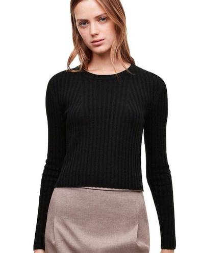 Babaton Aritzia |  Nathaniel Black Ribbed Cropped Wool Blend Sweater Size Small