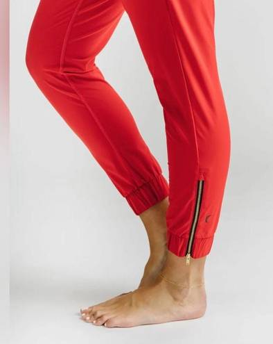 Zyia  Red Everywhere Zipper Joggers Size L