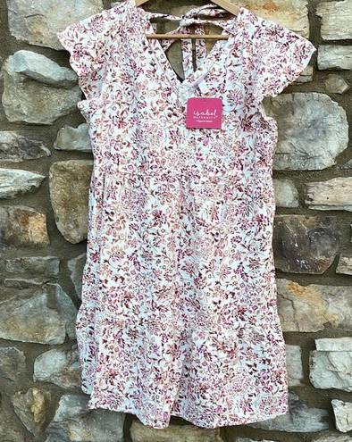 Isabel Maternity  Pink & White Floral Dress Linen Blend Medium NEW