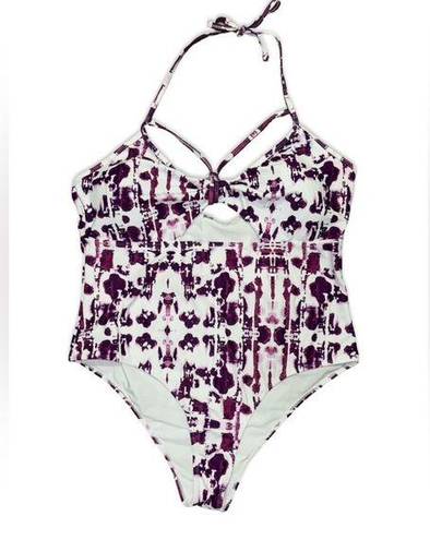 One Piece 4/$25 BUNDLE SALE! PURPLE WATERCOLOR HALTER  SWIM SUIT WITH CUTOUT!