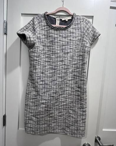 Loft Blue/Gray and White Tweed Work Shift Dress Size 10P