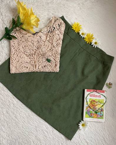 Dress Barn Vintage 90s  suede green Fall skirt