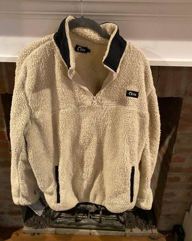 Zyia  Large Ivory Fuzzy Sherpa Pull Over Active Gear Warm Loungewear