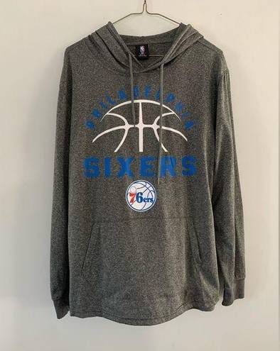 Nba  Philadelphia 76ers Sixers Pullover Hoodie Lightweight Gray Blue White Size S