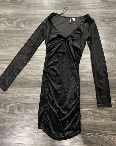 Divided Black Sparkly Bodycon Dress