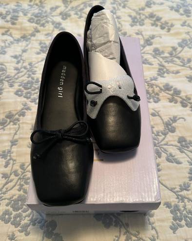 Madden Girl Steve  New Black Square Toe Ballet Flats With Bow