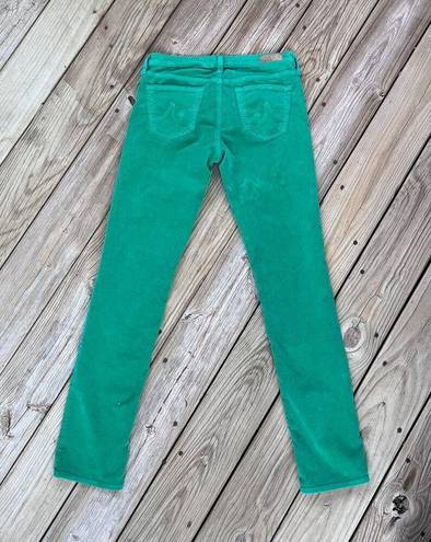 AG Adriano Goldschmied  Women's The Stevie Slim Straight Green Corduroys Size 28R