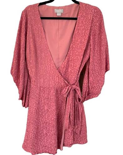 Finders Keepers  Pink Leopard Print Wrap Dress