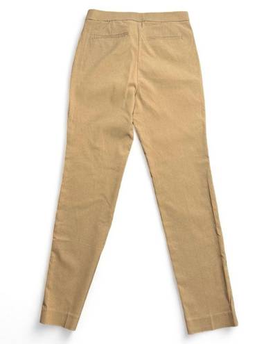 Anne Klein  Stretch Pants Tan Size 2 Elastic Waist Leggings With Pockets