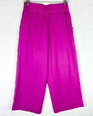 CROSBY by Mollie Burch Dorothy Cropped Wide Leg Pant Size Small Fuchsia Pink