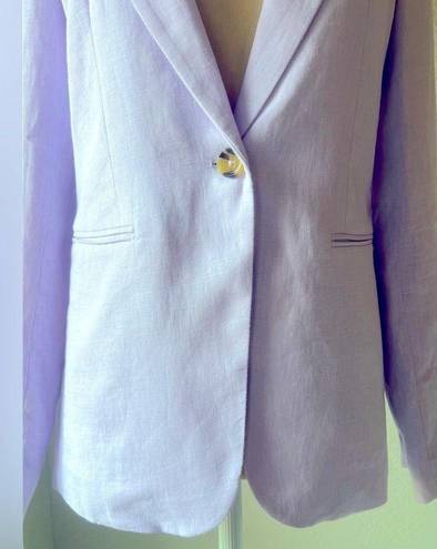 Mango ✨NEW✨  Blazer suit 100% linen Light Pastel Lilac Size 2
