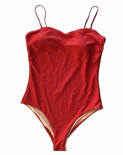 Chelsea28  Easy Retro Textured Red One Piece Swimsuit Size Large NWOT