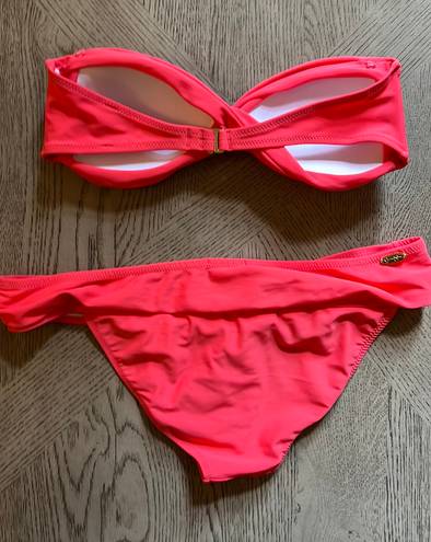 Jessica Simpson Coral  Strapless Bikini