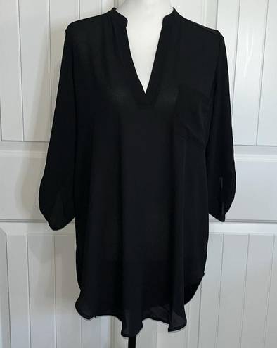 Lush Clothing Lush black shirt dress tunic high low asymmetrical quarter sleeve. Medium