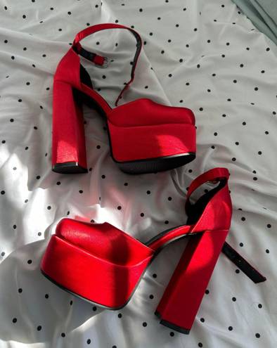 Red Platform Heels Size 6.5