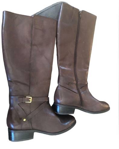 Ralph Lauren  Tall Equestrian Riding Boot Sz. 8.5M Brown Leather Side Buckle