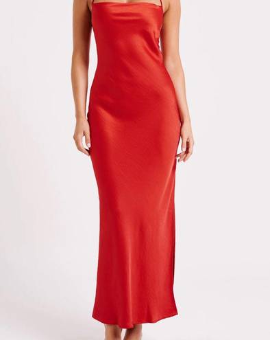 Meshki Sydney Straight Neck Slip Maxi Dress - Red