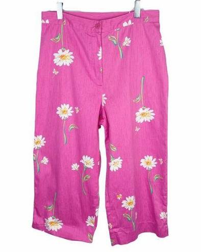 Daisy Alfred Dunner Pink  Print Capris Pants - Petites