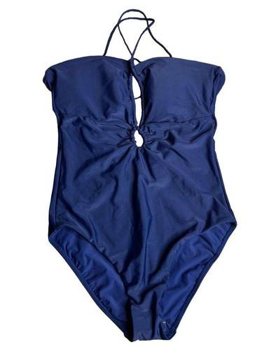 PilyQ NWT  NAT Keyhole Braided One Piece Swimsuit Navy Blue Medium