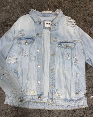 ZARA Distressed Denim Jacket