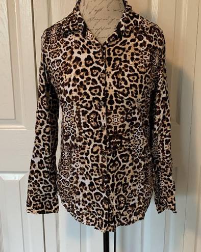 White Stag  Cheetah Top Blouse