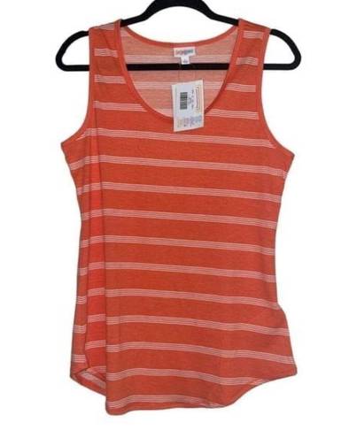 LuLaRoe Large Tank Top • Melon Color w/Stripes • Ultra Soft • Stretchy • BNWT