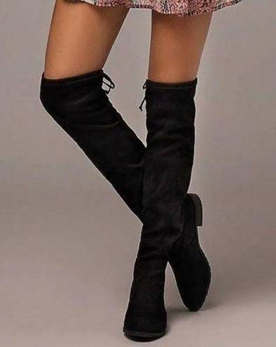 Unisa  Unadivan Black Fabric Over The Knee
High Boots!