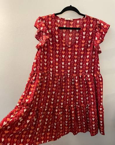 Entro Woman's V-Neck Fit & Flare Red Dress XL