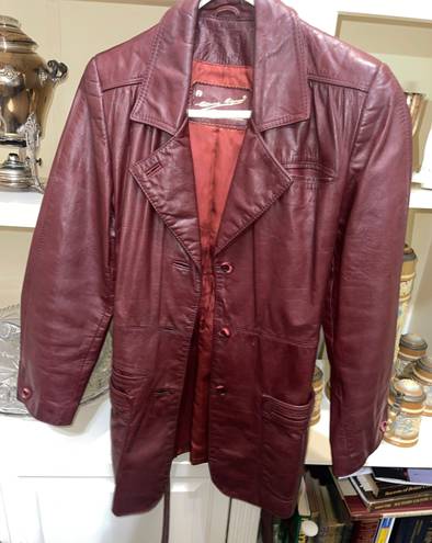 Etienne Aigner Leather Jacket Vintage Burgundy From Rebecca