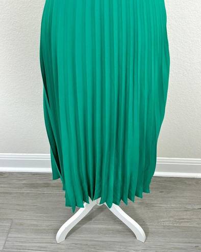 Jessica Simpson  Womens Strapless V Neck Pleated Midi Dress Green Size S