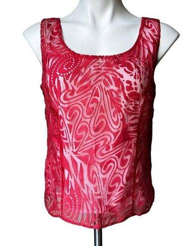 Coldwater Creek  Dressy Mesh Overlay Tank Top, Sz 10