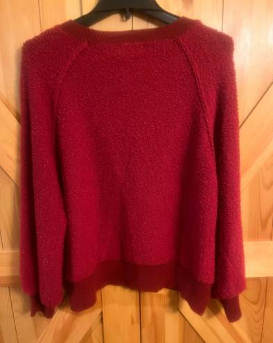 Umgee ~Red Oversized Pullover Sweater Medium