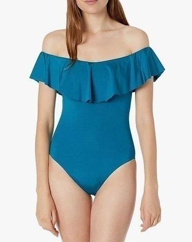 Trina Turk  Women's Off Shoulder Ruffle Bandeau One Piece Swimsuit